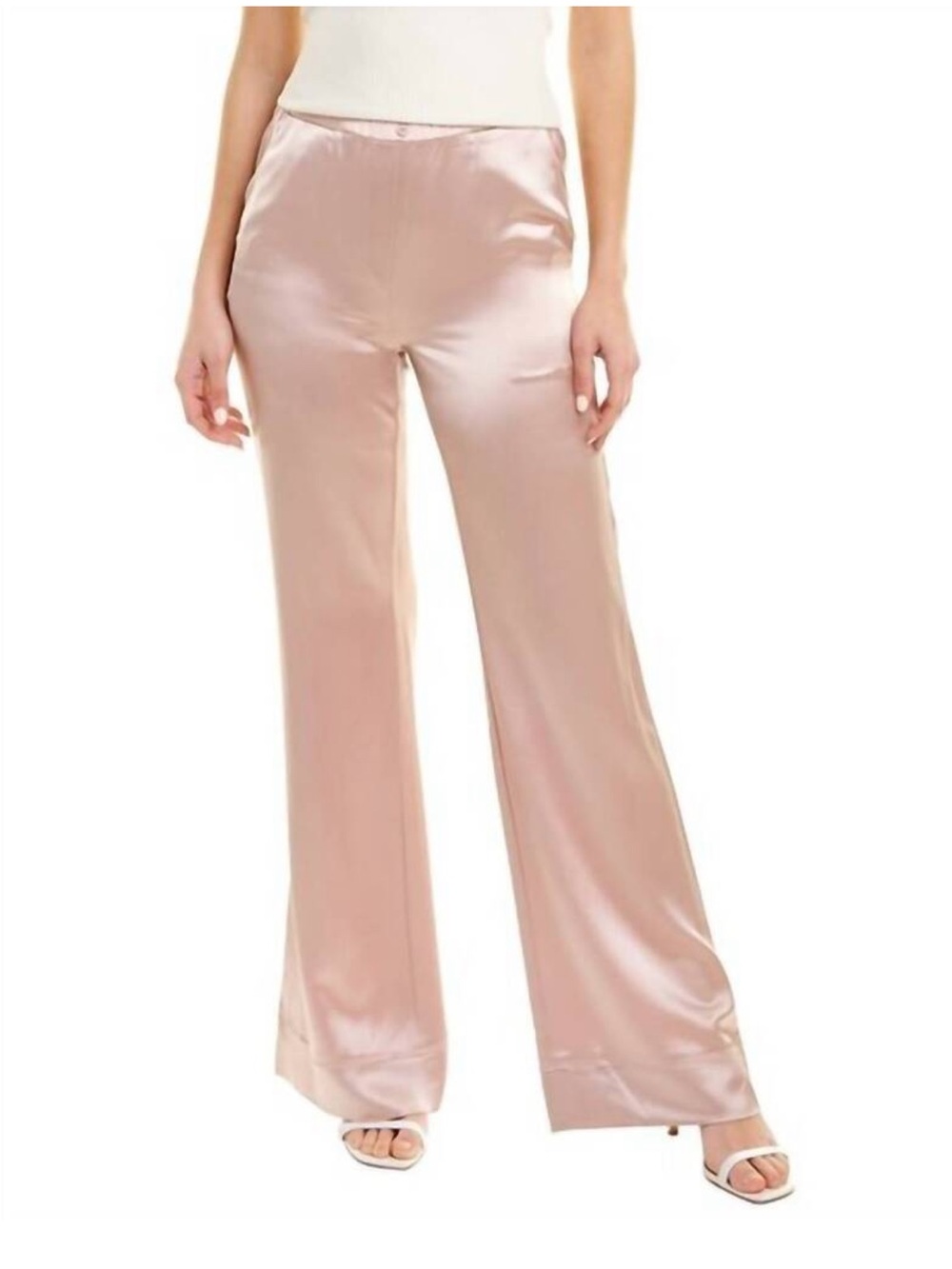 NEW SOMETHING NAVY chloe silky trousers in champagne